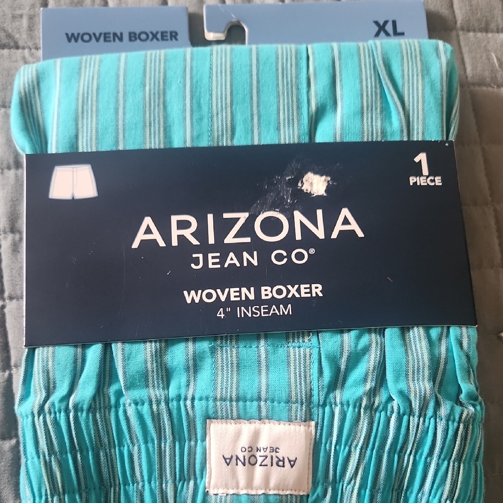 Arizona Jean Company Turquoise Striped Woven Boxer